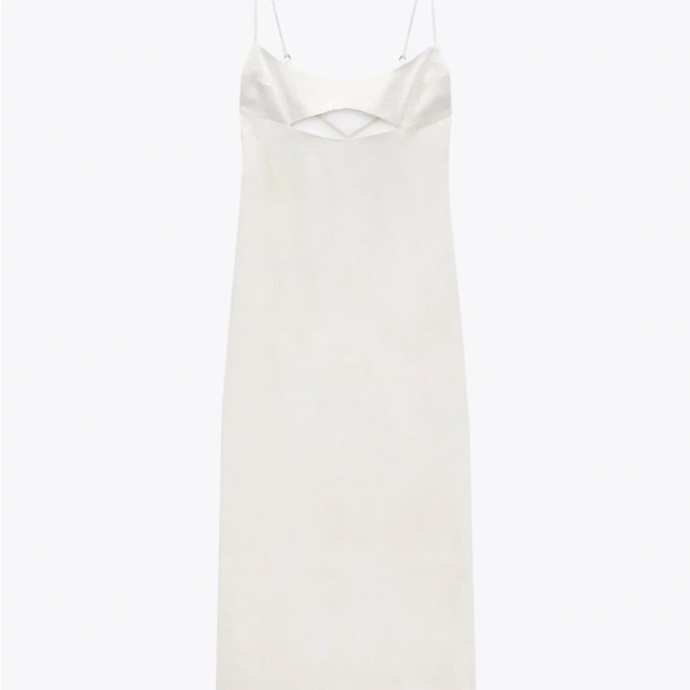 Linen blend cutout dress sage green ZARA - Picture 7 of 9
